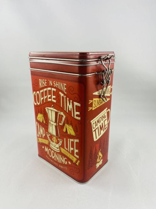 Boîte à café Rise'n shine Coffee Time Camp Life Morning, enjoy your coffee in the morning adventure wawaits