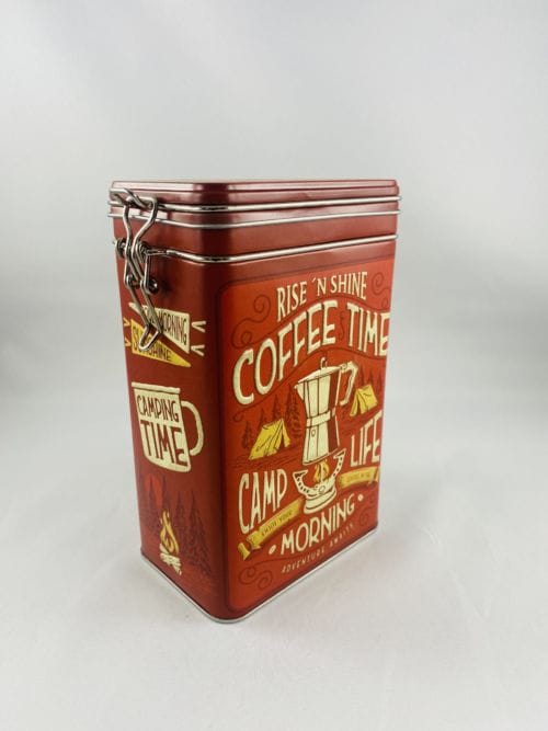 Boîte à café Rise'n shine Coffee Time Camp Life Morning, enjoy your coffee in the morning adventure wawaits