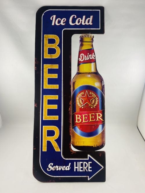 Enseigne Ice cold Beer - Served Here - Drink Beer