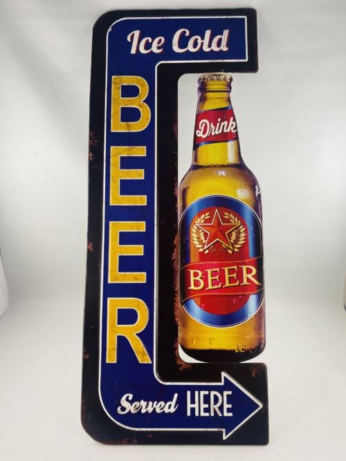 Enseigne Ice cold Beer - Served Here - Drink Beer