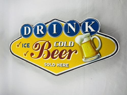 Enseigne Drink Ice cold Beer Sold here