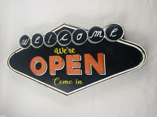 Enseigne Welcome - We're Open - Come in