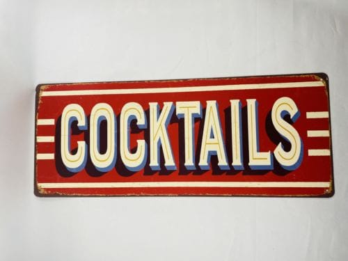 Plaque métal plates Cocktails