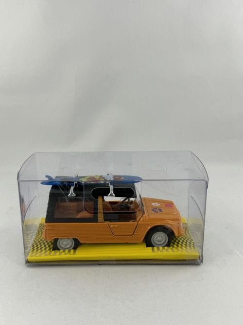 Citroën Mehari orange hippie planche de surf bleue