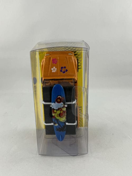 Citroën Mehari orange hippie planche de surf bleue