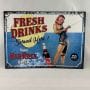 Plaque de style vintage cartonnée Fresh drinks served here Enjoy Red Rock Cola