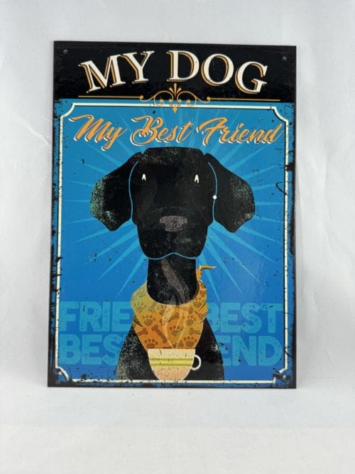 Plaque de style vintage cartonnée My dog, my best friend