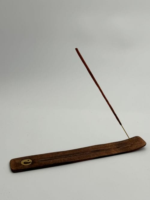 Porte encens en bois avec symbole Yin Yang