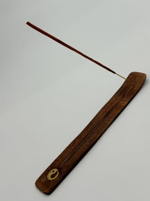 Porte encens en bois avec symbole Yin Yang