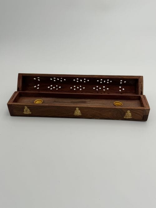 Porte encens en bois pour batonnets et cônes - Bouddha