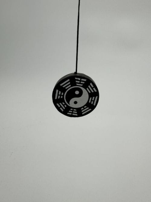 Petit Carillon mobile 4 tubes en métal argent - Yin & Yang