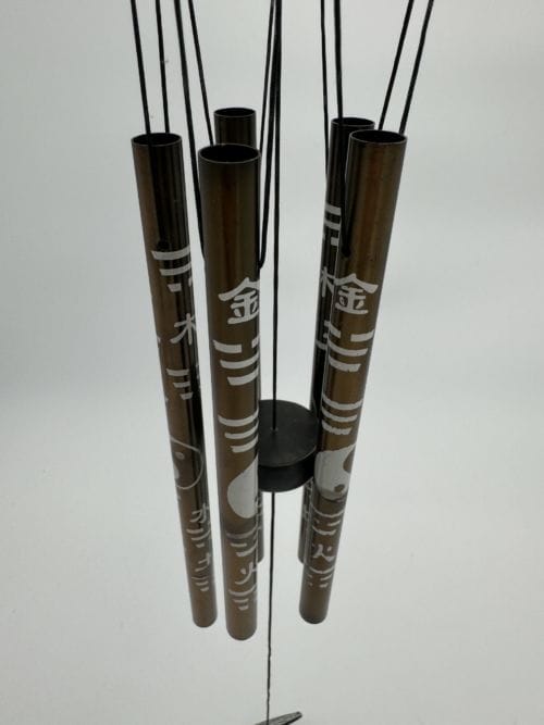 Carillon mobile 5 tubes en métal Noir - Yin & Yang