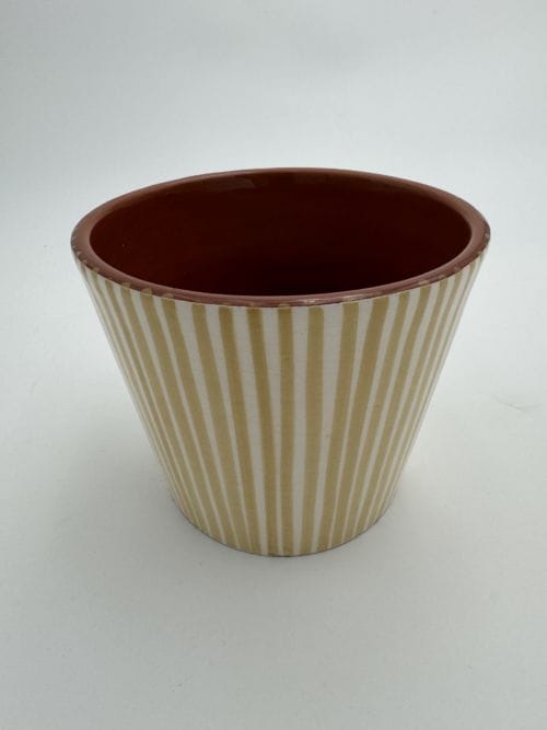 Cache Pot rayé Jaune - Nelia Patalim