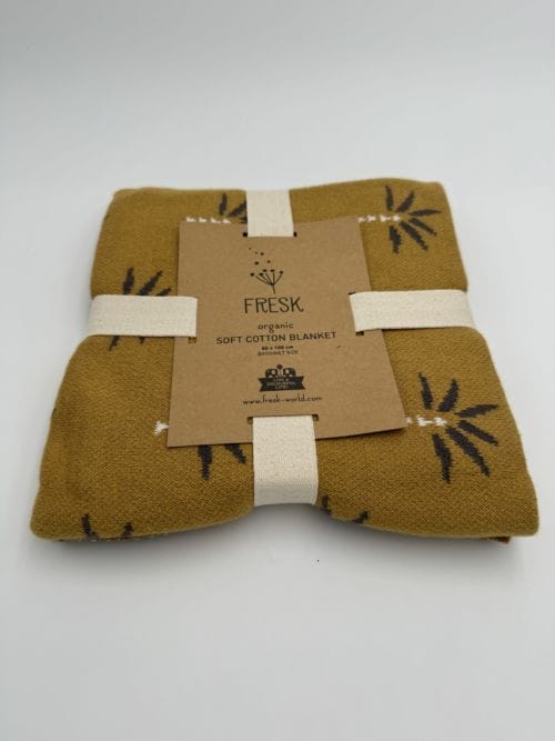 Couverture Fine en coton bio pour bébé / enfant - Jaune - Fresk