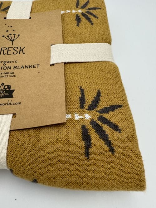 Couverture Fine en coton bio pour bébé / enfant - Jaune - Fresk