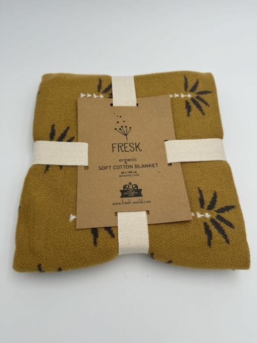 Couverture Fine en coton bio pour bébé / enfant - Jaune - Fresk