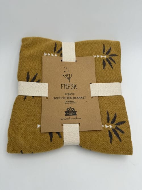 Couverture Fine en coton bio pour bébé / enfant - Jaune - Fresk