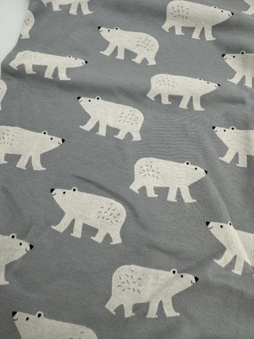 Pyjama biologique gris motif ours, grenouillère, pyjama, doudou, GOTS, avec pied - FRESK
