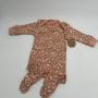 Pyjama biologique 3-6 mois rose feuilles et papillons, grenouillère, pyjama, doudou, GOTS, avec pied - FRESK