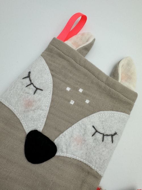 Chaussette de Noel marron clair - Kikadu