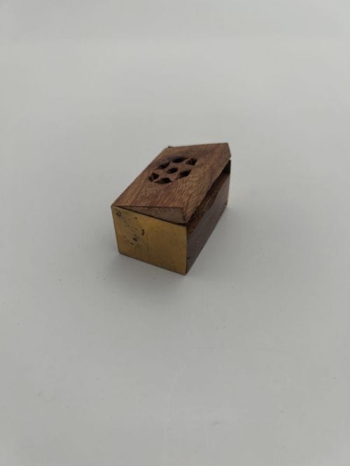 Boitier d'ambre Bois et Laiton - Rond