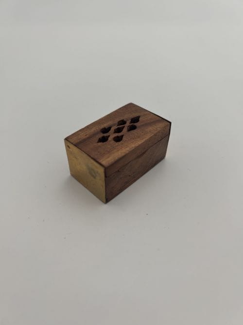 Boitier d'ambre Bois et Laiton - Forme Libre