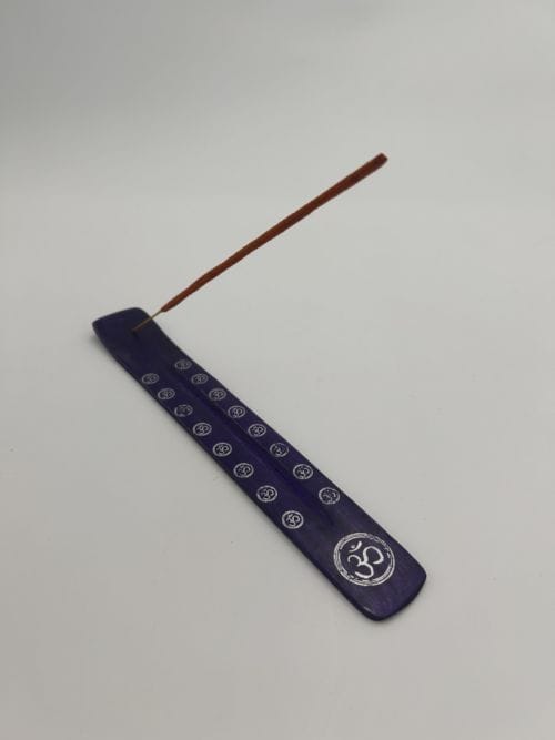 Porte encens bâton chakra couronne en bois - violet