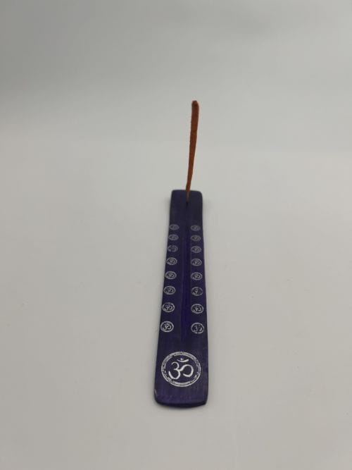 Porte encens bâton chakra couronne en bois - violet