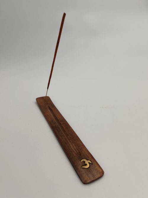Porte encens en bois avec symbole OM