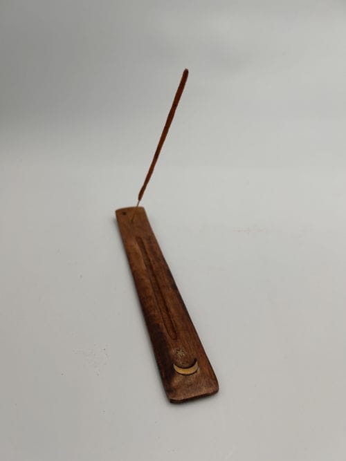 Porte encens en bois avec symbole Etoile et Lune