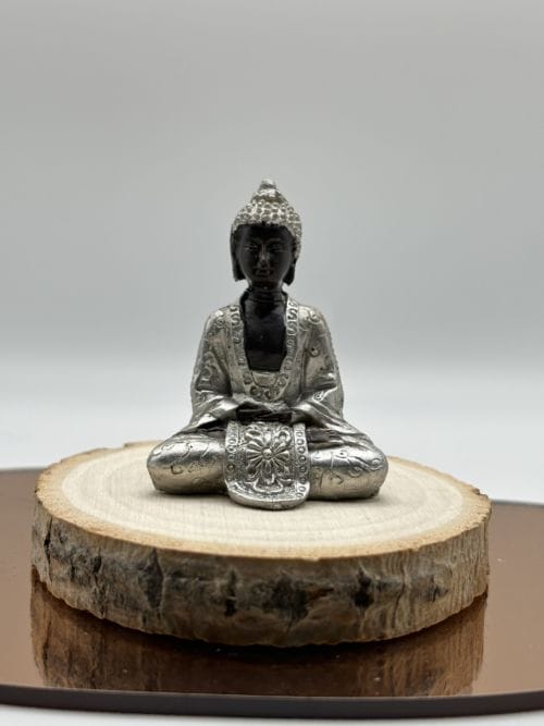 Statuette Bouddha Noir et Gris