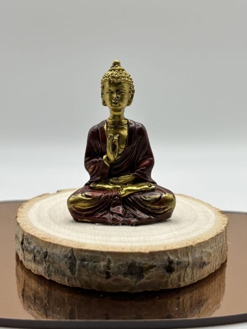 Statuette Bouddha Rouge et Doré