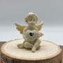 Statuette Ange Gardien + coeur strass blanc