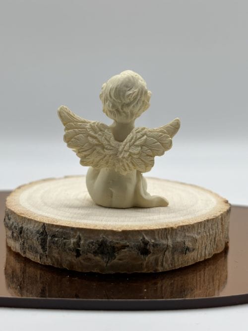 Statuette Ange Gardien + petit coeur strass blanc