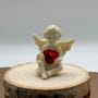 Statuette Ange Gardien + gros coeur strass rouge