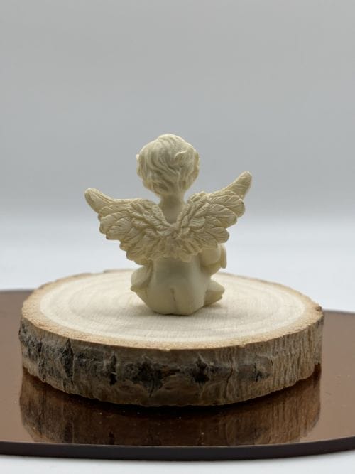 Statuette Ange Gardien + gros coeur strass rouge