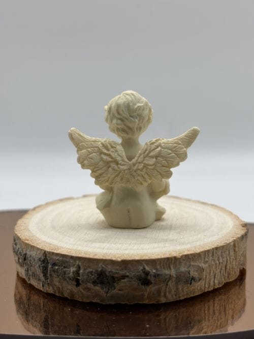 Statuette Ange Gardien + gros coeur strass blanc