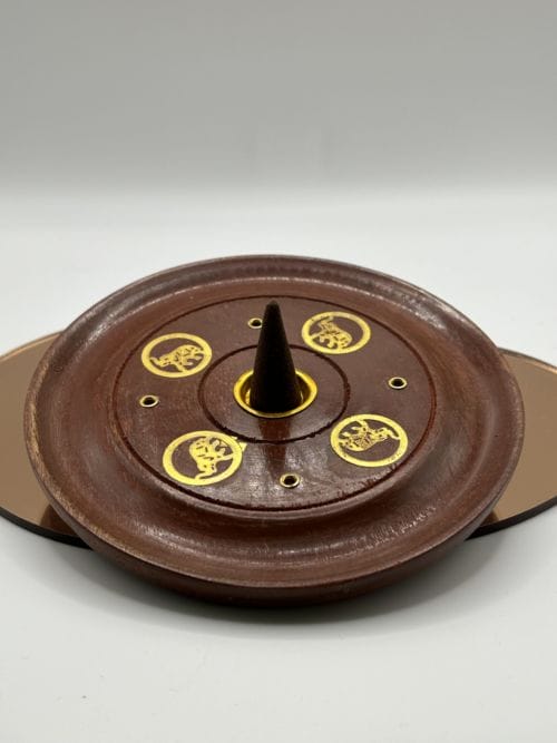 Porte encens Bois - Eléphants dans Rond