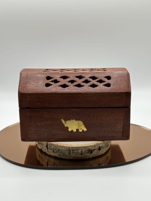 Boîte en Bois brûle encens cônes - Motif Elephant - Grand modèle