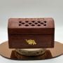 Boîte en Bois brûle encens cônes - Motif Elephant - Grand modèle