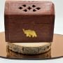 Boîte en Bois brûle encens cônes - Motif Elephant - Petit Modèle