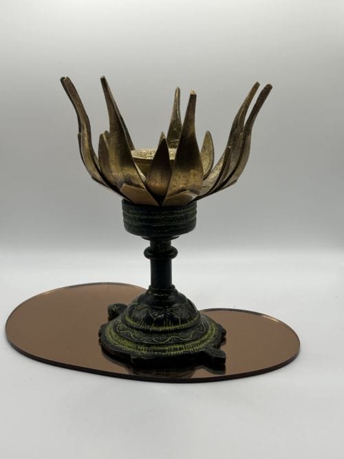 Encensoir Bougeoir fleur de Lotus Laiton - Grand modèle