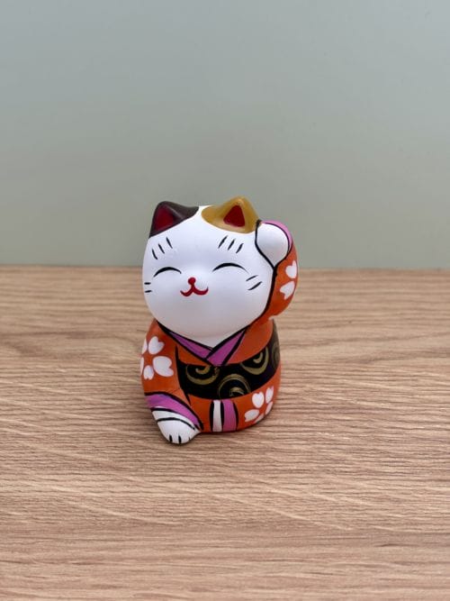 Statue Chat - Japonais Orange