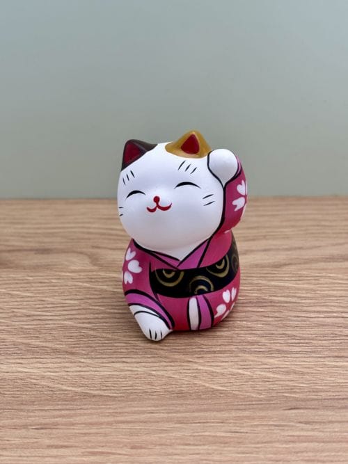 Statue Chat - Japonais Rose