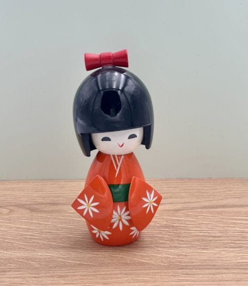 Poupée Japonaise Kokeshi Orange