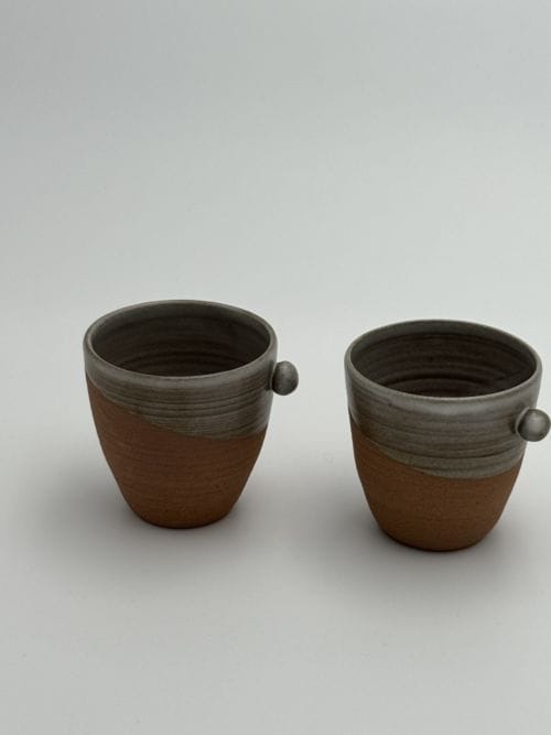 Duo de tasses effet poterie