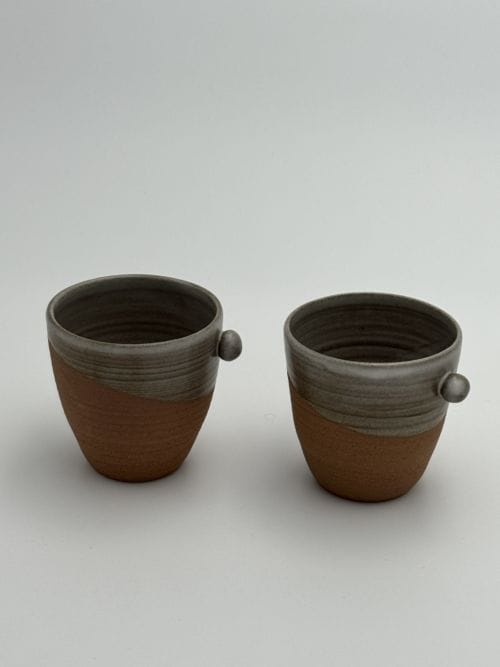 Duo de tasses effet poterie