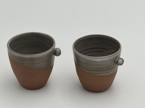 Duo de tasses effet poterie
