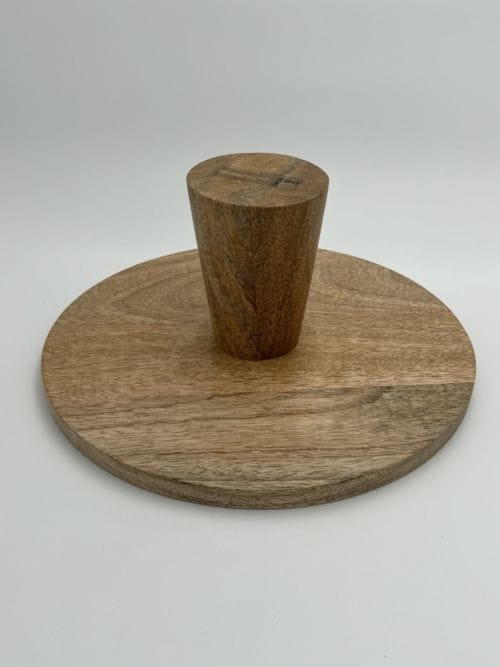 Plat de présentation en bois de manguier et émail blanc - Be Home