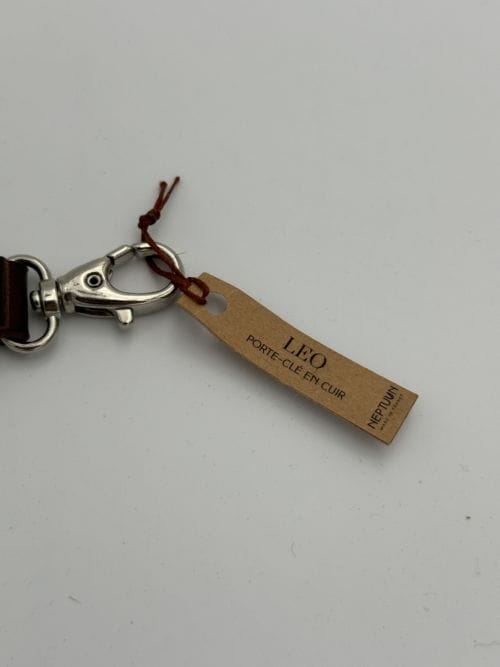 Porte clés en cuir " Bonne Etoile" - Leo